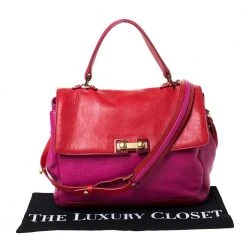 Marc By Marc Jacobs Fuchsia/Red Leather Bob’s Memphis Top Handle Bag For Women -Cheap Marc Jacobs Store luxury women marc jacobs used handbags p287390 008