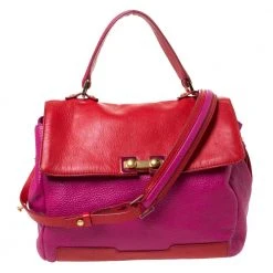 Marc By Marc Jacobs Fuchsia/Red Leather Bob’s Memphis Top Handle Bag For Women
