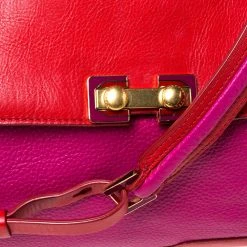 Marc By Marc Jacobs Fuchsia/Red Leather Bob’s Memphis Top Handle Bag For Women -Cheap Marc Jacobs Store luxury women marc jacobs used handbags p287390 010