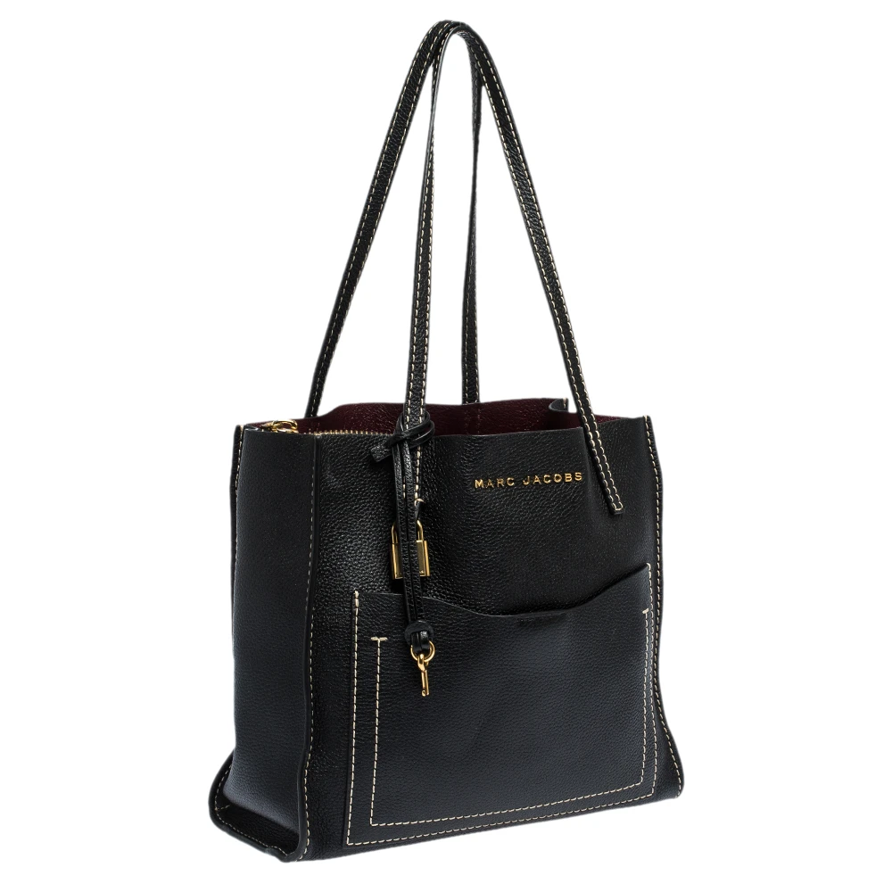 Marc Jacobs Black Leather Grind T Pocket Tote For Women 3 Marc Jacobs Black Leather Grind T Pocket Tote For Women - Image 3