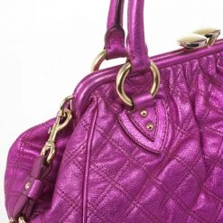 Marc Jacobs Metallic Leather Stam Bag For Women -Cheap Marc Jacobs Store luxury women marc jacobs used handbags p29458 007