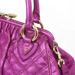 Marc Jacobs Metallic Leather Stam Bag For Women -Cheap Marc Jacobs Store luxury women marc jacobs used handbags p29458 013