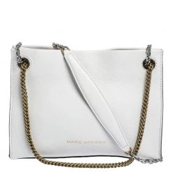 Marc Jacobs White Leather Double Link 27 Shoulder Bag For Women