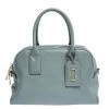 Marc Jacobs Pale Blue Leather Logo Shot Charm Boston Bag For Women