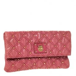 Marc Jacobs Pink Studded Leather Eugenie Clutch For Women 14 Marc Jacobs Pink Studded Leather Eugenie Clutch For Women -Cheap Marc Jacobs Store luxury women marc jacobs used handbags p302911 009