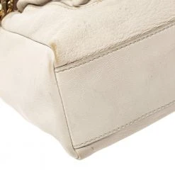 Marc Jacobs Ivory Leather Front Pocket Chain Shoulder Bag For Women -Cheap Marc Jacobs Store luxury women marc jacobs used handbags p303019 004