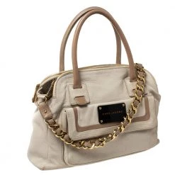 Marc Jacobs Ivory Leather Front Pocket Chain Shoulder Bag For Women -Cheap Marc Jacobs Store luxury women marc jacobs used handbags p303019 009
