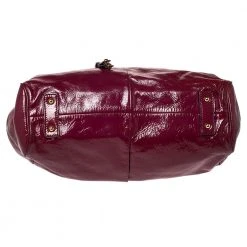 Marc Jacobs Dark Pink Patent Leather Stam Shoulder Bag For Women -Cheap Marc Jacobs Store luxury women marc jacobs used handbags p303580 005
