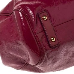 Marc Jacobs Dark Pink Patent Leather Stam Shoulder Bag For Women -Cheap Marc Jacobs Store luxury women marc jacobs used handbags p303580 006