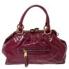 Marc Jacobs Dark Pink Patent Leather Stam Shoulder Bag For Women