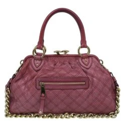 Marc Jacobs Cherry Red Quilted Leather Stam Bag For Women