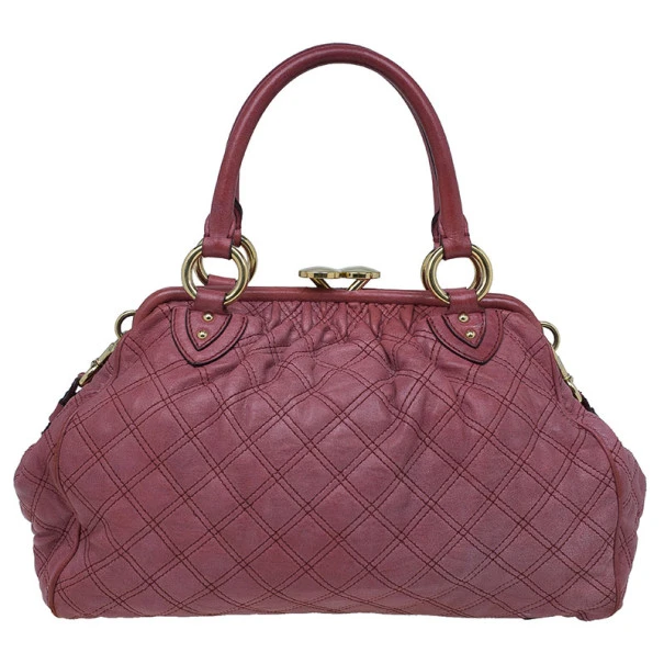 Marc Jacobs Cherry Red Quilted Leather Stam Bag For Women 4 Marc Jacobs Cherry Red Quilted Leather Stam Bag For Women - Image 4