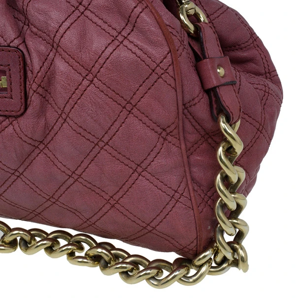 Marc Jacobs Cherry Red Quilted Leather Stam Bag For Women 10 Marc Jacobs Cherry Red Quilted Leather Stam Bag For Women - Image 10