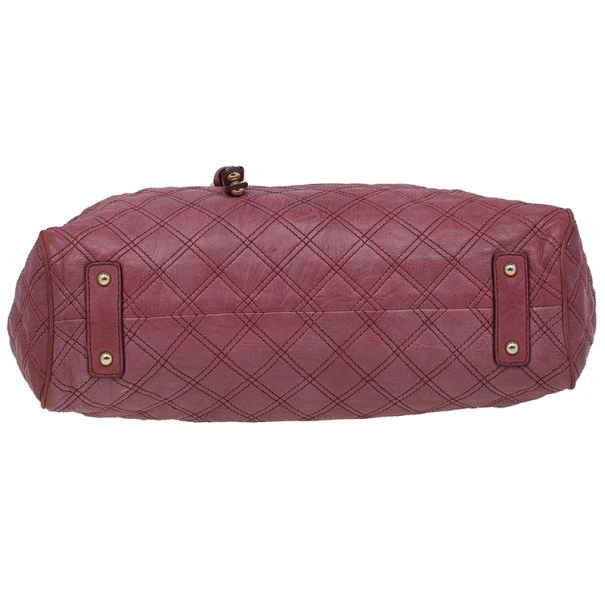 Marc Jacobs Cherry Red Quilted Leather Stam Bag For Women 11 Marc Jacobs Cherry Red Quilted Leather Stam Bag For Women - Image 11