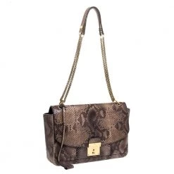 Marc Jacobs Grey/Beige Python Polly Shoulder Bag For Women -Cheap Marc Jacobs Store luxury women marc jacobs used handbags p312142 002