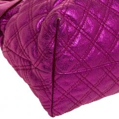 Marc Jacobs Metallic Pink Quilted Leather Satchel For Women -Cheap Marc Jacobs Store luxury women marc jacobs used handbags p314731 002