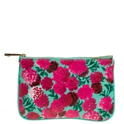 Marc Jacobs Multicolor Floral Print Leather Zipper Clutch For Women