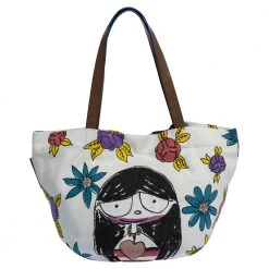 Marc Jacobs White Printed Canvas And Leather Tote For Women