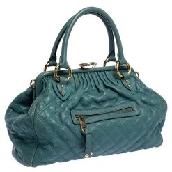 Marc Jacobs Pale Green Quilted Leather Stam Shoulder Bag For Women -Cheap Marc Jacobs Store luxury women marc jacobs used handbags p320210 003