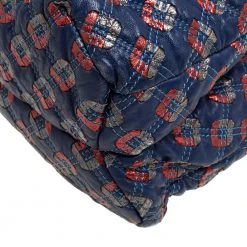 Marc Jacobs Blue/Metallic Quilted Leather Memphis Robert Jena Shoulder Bag For Women -Cheap Marc Jacobs Store luxury women marc jacobs used handbags p324916 008