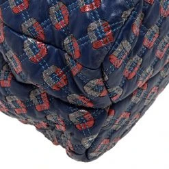 Marc Jacobs Blue/Metallic Quilted Leather Memphis Robert Jena Shoulder Bag For Women -Cheap Marc Jacobs Store luxury women marc jacobs used handbags p324916 009