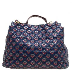 Marc Jacobs Blue/Metallic Quilted Leather Memphis Robert Jena Shoulder Bag For Women -Cheap Marc Jacobs Store luxury women marc jacobs used handbags p324916 010