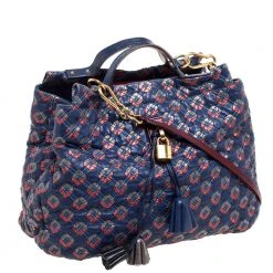 Marc Jacobs Blue/Metallic Quilted Leather Memphis Robert Jena Shoulder Bag For Women -Cheap Marc Jacobs Store luxury women marc jacobs used handbags p324916 014