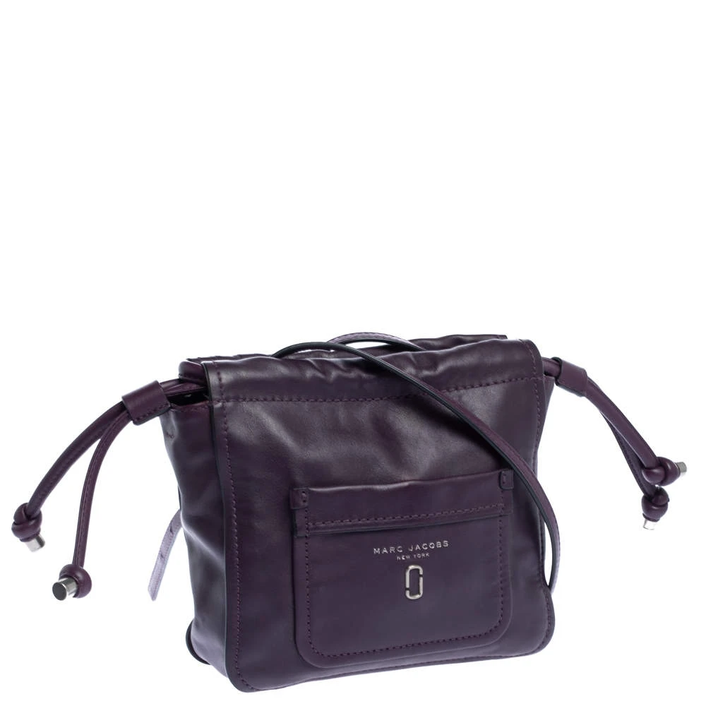 Marc Jacobs Purple Leather Drawstring Shoulder Bag For Women 3 Marc Jacobs Purple Leather Drawstring Shoulder Bag For Women - Image 3