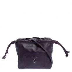 Marc Jacobs Purple Leather Drawstring Shoulder Bag For Women