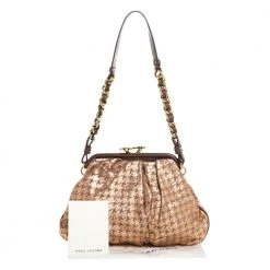 Marc Jacobs Taupe/Rose Gold Printed Leather Little Stam Crystal Embellished Shoulder Bag For Women 21 Marc Jacobs Taupe/Rose Gold Printed Leather Little Stam Crystal Embellished Shoulder Bag For Women -Cheap Marc Jacobs Store luxury women marc jacobs used handbags p326469 001