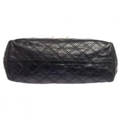 Marc Jacobs Navy Blue Quilted Leather Pushlock Flap Shoulder Bag For Women -Cheap Marc Jacobs Store luxury women marc jacobs used handbags p330036 001