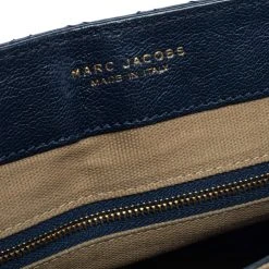 Marc Jacobs Navy Blue Quilted Leather Pushlock Flap Shoulder Bag For Women -Cheap Marc Jacobs Store luxury women marc jacobs used handbags p330036 004
