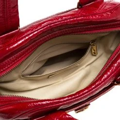 Marc Jacobs Red Quilted Patent Leather Pushlock Satchel For Women -Cheap Marc Jacobs Store luxury women marc jacobs used handbags p330394 006