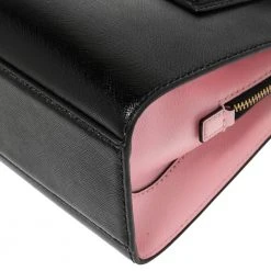 Marc Jacobs Black/Pink Vinyl Little Big Shot Satchel For Women -Cheap Marc Jacobs Store luxury women marc jacobs used handbags p340132 003