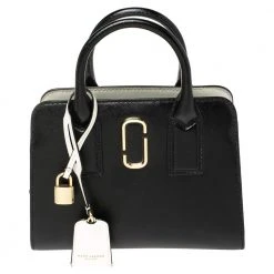 Marc Jacobs Black/Pink Vinyl Little Big Shot Satchel For Women