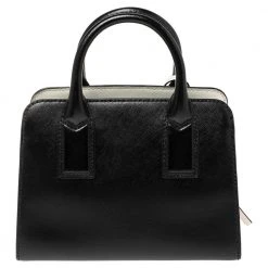 Marc Jacobs Black/Pink Vinyl Little Big Shot Satchel For Women -Cheap Marc Jacobs Store luxury women marc jacobs used handbags p340132 007