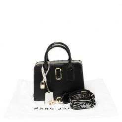 Marc Jacobs Black/Pink Vinyl Little Big Shot Satchel For Women -Cheap Marc Jacobs Store luxury women marc jacobs used handbags p340132 008
