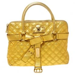 Marc Jacobs Gold Quilted Leather Alina Satchel For Women