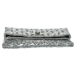 Marc Jacobs Silver Snake Effec Leather Foldover Clutch For Women -Cheap Marc Jacobs Store luxury women marc jacobs used handbags p354571 002