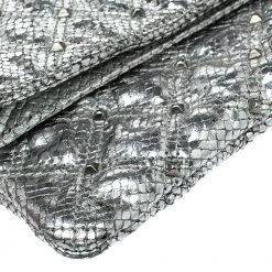 Marc Jacobs Silver Snake Effec Leather Foldover Clutch For Women -Cheap Marc Jacobs Store luxury women marc jacobs used handbags p354571 004