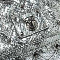 Marc Jacobs Silver Snake Effec Leather Foldover Clutch For Women -Cheap Marc Jacobs Store luxury women marc jacobs used handbags p354571 007