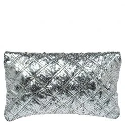 Marc Jacobs Silver Snake Effec Leather Foldover Clutch For Women -Cheap Marc Jacobs Store luxury women marc jacobs used handbags p354571 008