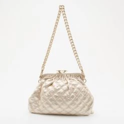 Marc Jacobs Metallic Pale Gold Little Stam For Women -Cheap Marc Jacobs Store luxury women marc jacobs used handbags p35524 004