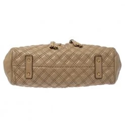 Marc Jacobs Beige Quilted Leather East West Stam Satchel For Women -Cheap Marc Jacobs Store luxury women marc jacobs used handbags p355917 007