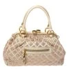 Marc Jacobs Ivory Crystal Embellished Suede And Leather Stam Satchel For Women
