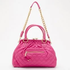 Marc Jacobs Quilted Hot Pink Stam Satchel For Women