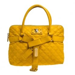 Marc Jacobs Mustard Quilted Leather Alina Satchel For Women