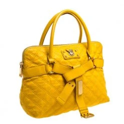 Marc Jacobs Mustard Quilted Leather Alina Satchel For Women -Cheap Marc Jacobs Store luxury women marc jacobs used handbags p361623 004