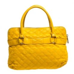 Marc Jacobs Mustard Quilted Leather Alina Satchel For Women -Cheap Marc Jacobs Store luxury women marc jacobs used handbags p361623 005