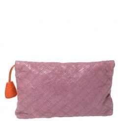 Marc Jacobs Purple/Orange Quilted Leather Oversized Clutch For Women -Cheap Marc Jacobs Store luxury women marc jacobs used handbags p362107 002